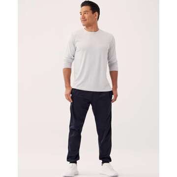 Real Essentials 4 Pack Mens Long Sleeve Shirts T-Shirt Fishing Athletic Workout Hiking UV UPF SPF Sun Protection Work Quick Dry Dri Fit Gym Tee Shirt Active Running Sport Tops Camisas Construction