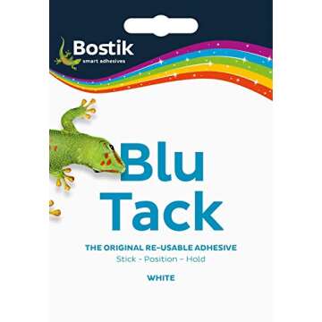 Bostik Blu Tack, Multipurpose Reusable Adhesive, Clean, Safe & Easy to Use, Non-Toxic, Handy Size, C...