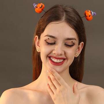 LILIE&WHITE Halloween Earrings For Women Initial HEY BOO Ghost Pumpkin Stud Earrings Set Ghost Earrings Pumpkin Earrings Hey Boo Earrings Halloween Jewelry