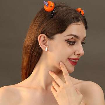 LILIE&WHITE Halloween Earrings For Women Initial HEY BOO Ghost Pumpkin Stud Earrings Set Ghost Earrings Pumpkin Earrings Hey Boo Earrings Halloween Jewelry