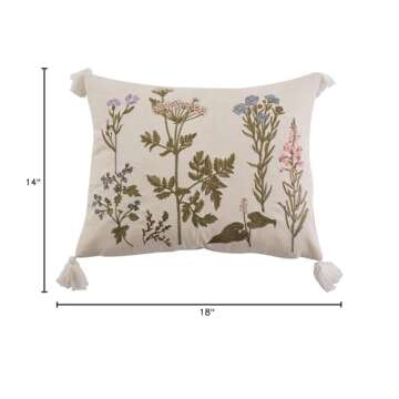Levtex Home Villa Lugano Apolonia - Decorative Pillow (14 x 18in.) - Botanical Floral - Cream, Green, Blue and Pink