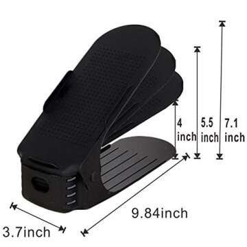 PENGKE Shoe Slots Space Saver for Closet Organization,Adjustable Shoe Stacker Space Saver for Double...