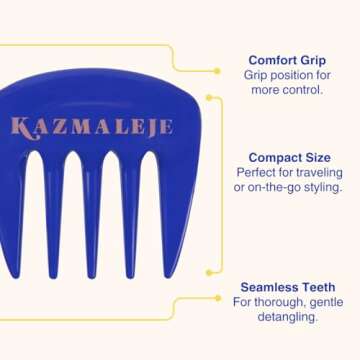 KAZMALEJE Hair Pick for Curly & Coily Hair Styling