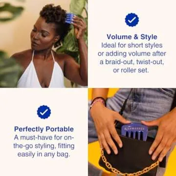 KAZMALEJE Hair Pick for Curly & Coily Hair Styling