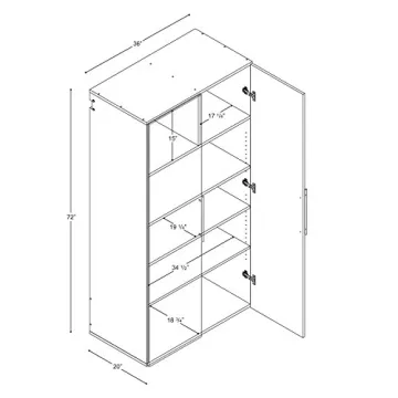Prepac HangUps Large 36" Storage Cabinet with Doors