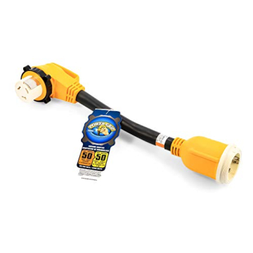 Camco 55572 50 AMP Dogbone Adapter for RVs and Boats