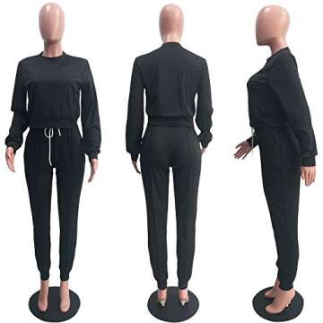 OLUOLIN Womens 2 Piece Outfits Sweatsuits Long Sleeve Pullover Sweatshirt Skinny Long Pants Tracksuit Set