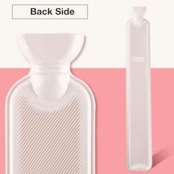 HomeTop Premium Classic Rubber Hot Water Bottle (2.25 Liters, White)