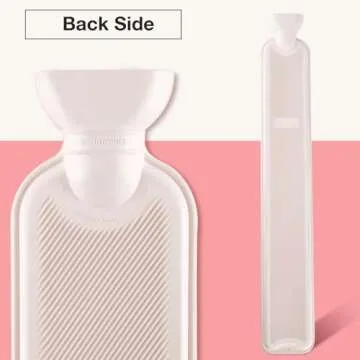 HomeTop Premium Classic Rubber Hot Water Bottle (2.25 Liters, White)