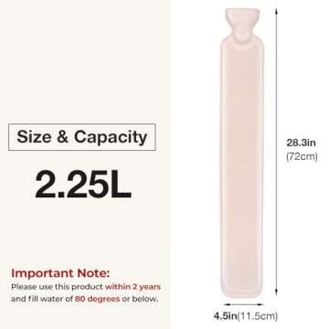 HomeTop Premium Classic Rubber Hot Water Bottle (2.25 Liters, White)