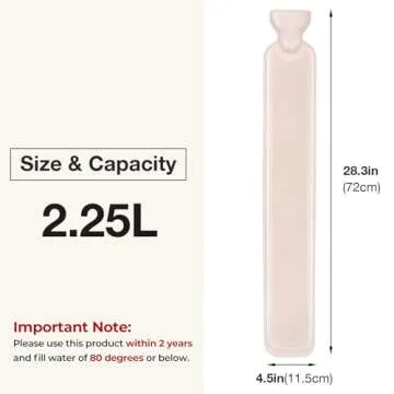 HomeTop Premium Classic Rubber Hot Water Bottle (2.25 Liters, White)