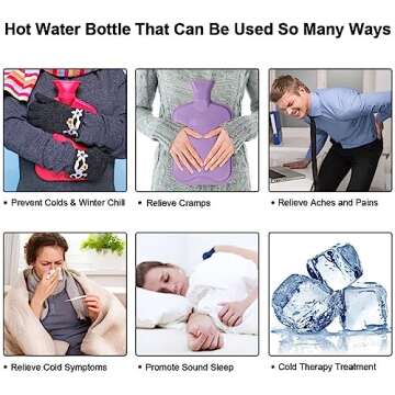 HomeTop Premium Classic Rubber Hot Water Bottle (2.25 Liters, White)