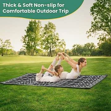 Patiobay Reversible 6'x9' Straw Rug, Waterproof Outdoor Rug for RV Camping, Patio, Porch, Balcony, Picnic, Beach Deck