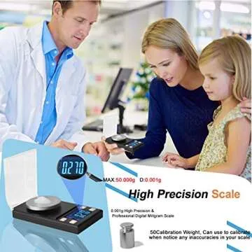 RASSE Digital Pocket Scale 50 x 0.001g - Mini Jewelry Gold Lab Carat Powder Weigh Scales