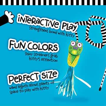 Fat Cat Tadpole Cat Wand Stuffed with 100% Organic Catnip Interactive Toy