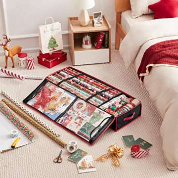 Lifewit Wrapping Paper Storage Containers with Pockets