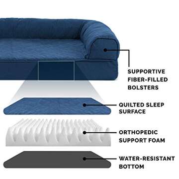 Furhaven Orthopedic Dog Bed for Large Dogs - Navy Blue