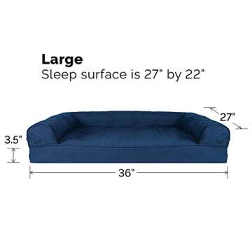 Furhaven Orthopedic Dog Bed for Large Dogs - Navy Blue