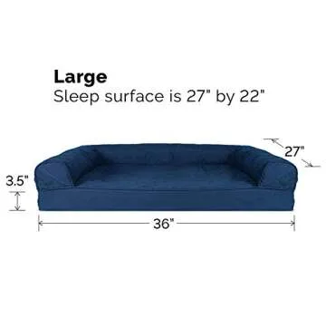 Furhaven Orthopedic Dog Bed for Large Dogs - Navy Blue