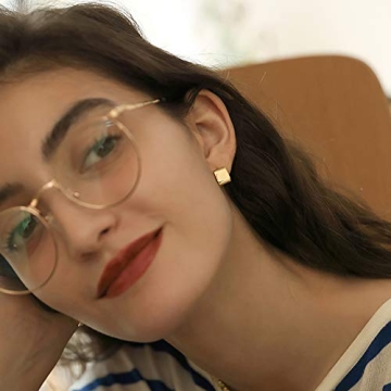 14K Gold Plated Square Huggies Earrings for Women