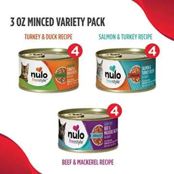 Nulo Freestyle Cat and Kitten Minced Wet Canned Food, Premium All Natural Grain-Free Shredded Wet Ca...