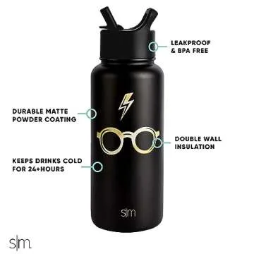 Harry Potter Water Bottle with Straw Lid for Fans
