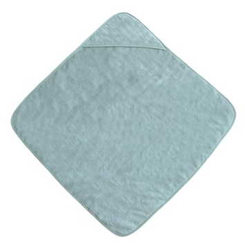 Mushie Baby Hooded Towel in Organic Cotton Sea Mist