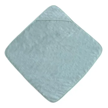 Mushie Baby Hooded Towel in Organic Cotton Sea Mist