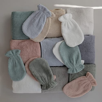 Mushie Baby Hooded Towel in Organic Cotton Sea Mist