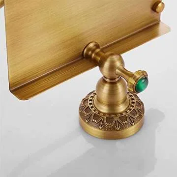 Beelee Brass Toilet Paper Holder with Phone Shelf