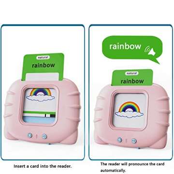 Lapare Audible Learning Toy with Music for Toddler Age 1 2 3 4 5, 520 Sight Words Talking Flash Cards Toy for Girls to Learn Alphabet Number Color Shapes and More