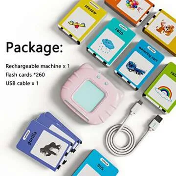 Lapare Audible Learning Toy with Music for Toddler Age 1 2 3 4 5, 520 Sight Words Talking Flash Cards Toy for Girls to Learn Alphabet Number Color Shapes and More