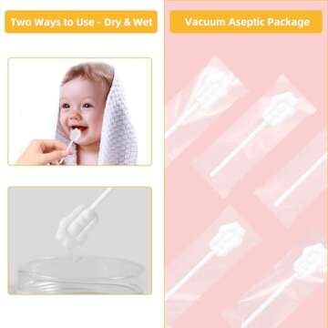 EASICUTI Upgrade Baby Tongue Cleaner, 52PCS Newborn Baby Toothbrush, Baby Oral Cleaner, Disposable Infant Toothbrush Baby Mouth Cleaner, Gum Cleaner Stick Dental Care for 0-36M+ 2 Finger Toothbrush