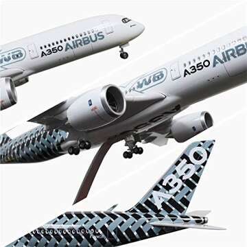 24-Hours 18” 1:142 Airplane Model Aisbus 350 XWB Plane Model with LED Light(Touch or Sound Control) for Decoration or Gift