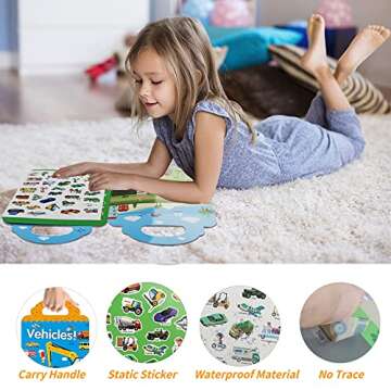 Interactive Reusable Sticker Book for Kids 3-8 Years Old