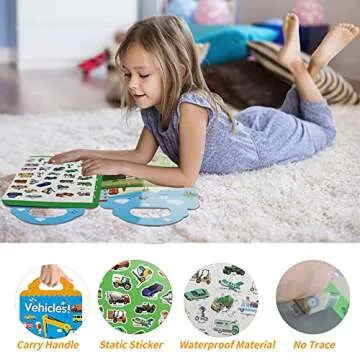 Interactive Reusable Sticker Book for Kids 3-8 Years Old