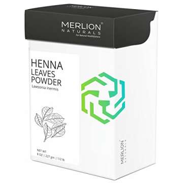 Henna & Indigo Powder by Merlion Naturals | Lawsonia Inermis; Indigofera tinctoria | 100% Pure and Natural | For Natural Hair Color and Conditioning 16 OZ (2 X 8 OZ Each)