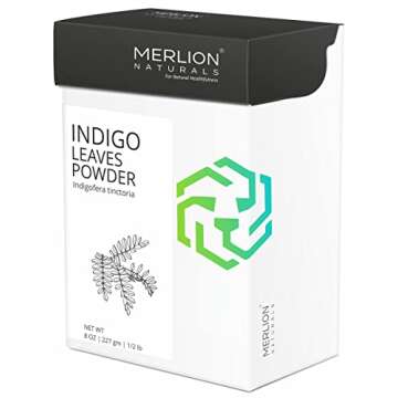 Henna & Indigo Powder by Merlion Naturals | Lawsonia Inermis; Indigofera tinctoria | 100% Pure and Natural | For Natural Hair Color and Conditioning 16 OZ (2 X 8 OZ Each)