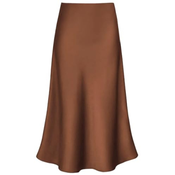 Luxury Satin High Waist Midi Skirt with Ruffle Detail