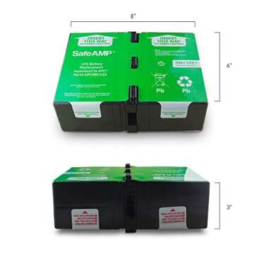 SafeAMP UPS 9Ah, 24VDC VRLA Battery Replacement APCRBC124 Compatible with APC UPS Models BR1000G, BX1350M, BN1350G, BX1000G, BX1300G.…