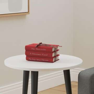 RAZ Imports Nutcracker Stacked Christmas Books 8" Red