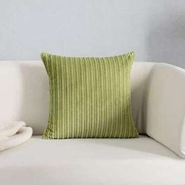 Kevin Textile Pack of 2 Velvet Soft Solid Decorative Throw Pillow Covers, 18"x18"(45x45cm) Cushion Cases Pillowcases for Livingroom/Couch/Sofa, Green