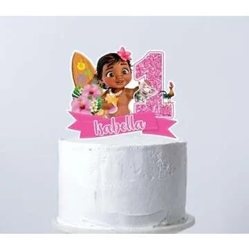 Personalized Baby Moana Cake Topper for Birthday Cakes