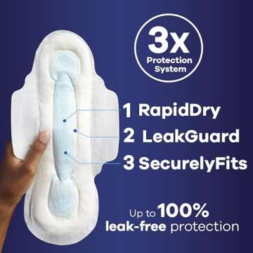 Always Maxi Feminine Pads for Women, Size 4 Overnight Absorbency, with Wings, Unscented, 48 Count