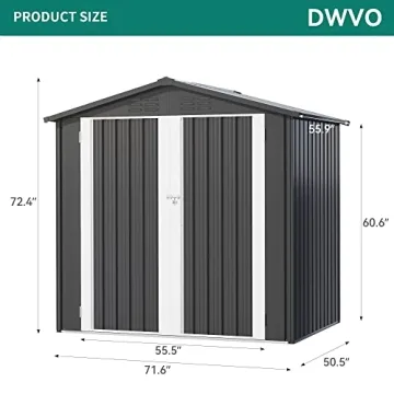 DWVO 6x4 Outdoor Metal Storage Shed Lockable Doors