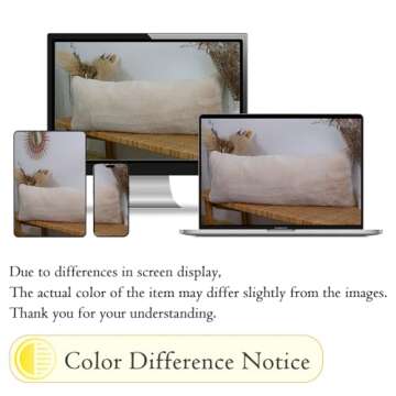 JoraLion Faux Fur Lumbar Pillow Cover 14x36 for Elegant Home