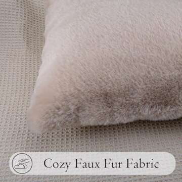 JoraLion Faux Fur Lumbar Pillow Cover 14x36 for Elegant Home