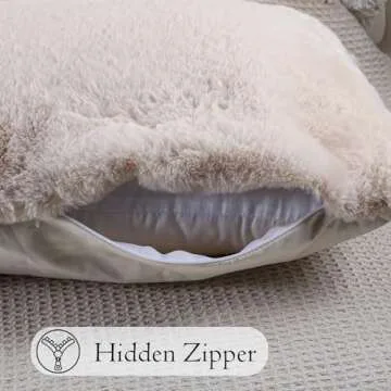 JoraLion Faux Fur Lumbar Pillow Cover 14x36 for Elegant Home