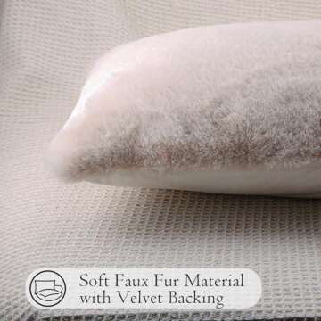 JoraLion Faux Fur Lumbar Pillow Cover 14x36 for Elegant Home
