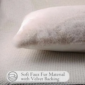 JoraLion Faux Fur Lumbar Pillow Cover 14x36 for Elegant Home